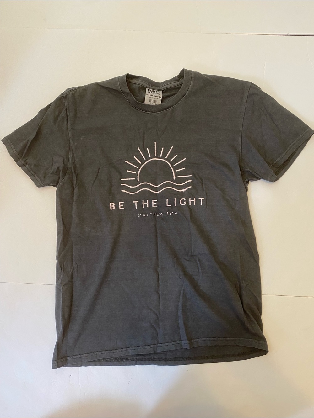 Port and Company Charcoal Gray 'Be The Light' Short Sleeve Tee